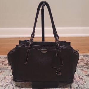 Coach Dreamer Black Leather Tote Handbag With Strap